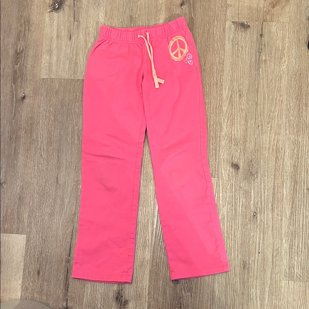 Old Navy Pink Kids Sweatpants with Peace Sign